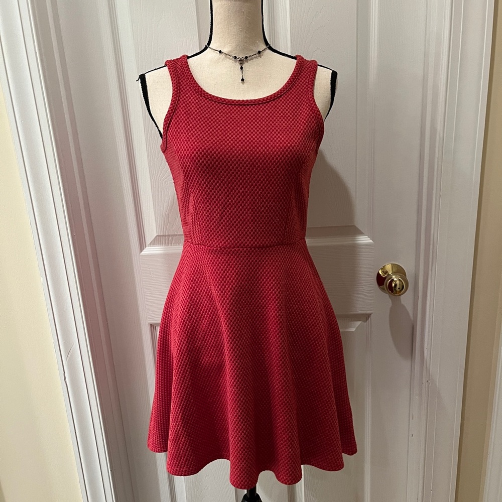 🔥Olive & Oak 🎄Red Dress Ponte Sleeveless Fit & Flare